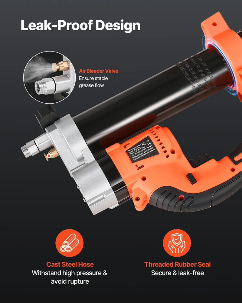 Bezvadu smērvielas pistole 55 MPa maksimālais spiediens, LED apgaismojumus, 900 mm šļūtene, saderīga ar 18 V Makita akumulatoriem (akumulators nav komplektā), piemērota transportlīdzekļu un iekārtu eļļošanai (tikai instruments)