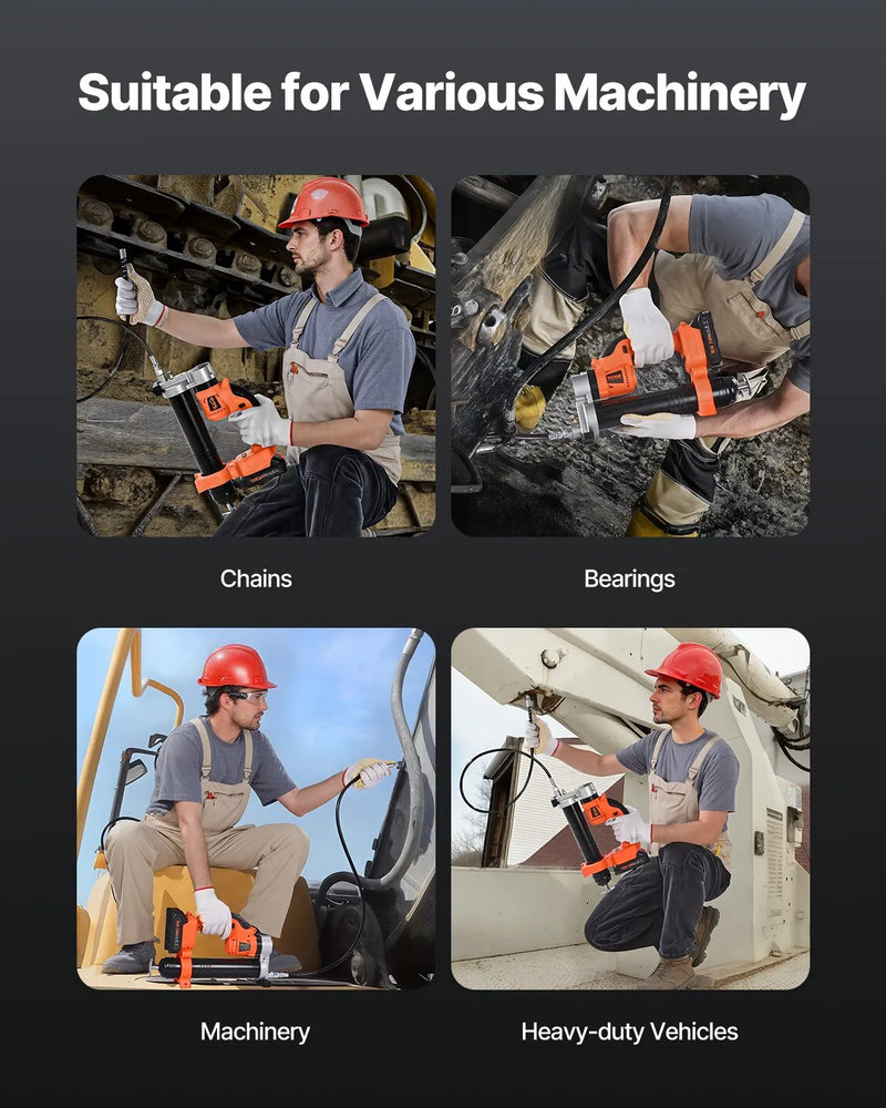 Bezvadu smērvielas pistole 55 MPa maksimālais spiediens, LED apgaismojumus, 900 mm šļūtene, saderīga ar 18 V Makita akumulatoriem (akumulators nav komplektā), piemērota transportlīdzekļu un iekārtu eļļošanai (tikai instruments)