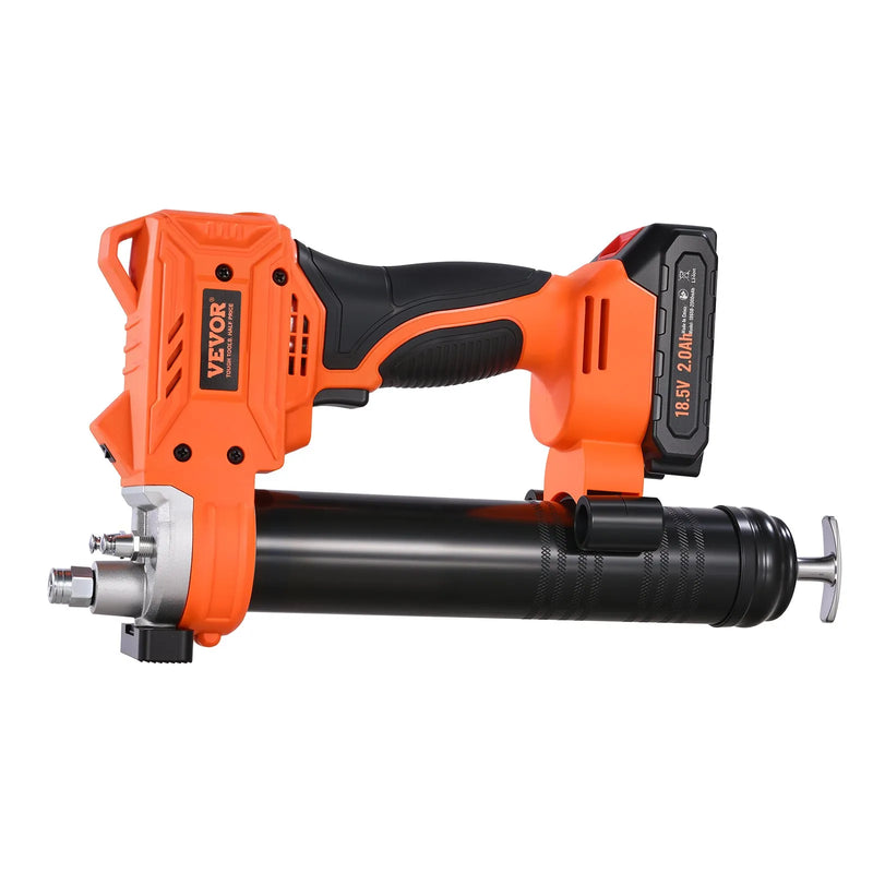 Bezvadu smērvielas pistole, 552 bar, 20 V ar 2,0 Ah akumulatoru, LED apgaismojumu un 90 cm šļūteni, ar pārnēsājamu kārbu un maināmu ātrumu (akumulators nav iekļauts)