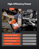 Bezvadu smērvielas pistole, 552 bar, 20 V ar 2,0 Ah akumulatoru, LED apgaismojumu un 90 cm šļūteni, ar pārnēsājamu kārbu un maināmu ātrumu (akumulators nav iekļauts)