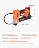Bezvadu smērvielas pistole, 552 bar, 20 V ar 2,0 Ah akumulatoru, LED apgaismojumu un 90 cm šļūteni, ar pārnēsājamu kārbu un maināmu ātrumu (akumulators nav iekļauts)