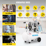 VEVOR gaisa kompresors 21 l, pārnēsājams, 1 HP, bez eļļas, tērauda tvertne, 750 W, plācenīša tipa, 8 bar (115 PSI), īpaši kluss, mājas remontam un riepu piepumpēšanai