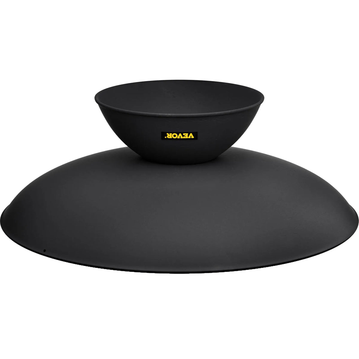 VEVOR ugunskura bļoda 76 cm, dziļa apaļa čuguna ugunskura bļoda malkai, āra terasēm, pagalmiem un kempingiem, ar stabilu pamatni un ugunskura koku kociņu, melna