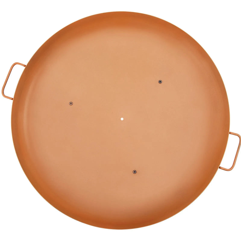 VEVOR ugunskura bļoda, 76 cm dziļa apaļa ugunskura bļoda no oglekļa tērauda, malkas kurināšanai terasēm, pagalmiem un kempingam, ar drenāžas atveri, pārnēsājamiem rokturiem un malkas kociņu, brūnā krāsā