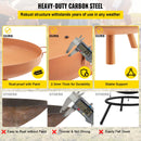 VEVOR ugunskura bļoda, 76 cm dziļa apaļa ugunskura bļoda no oglekļa tērauda, malkas kurināšanai terasēm, pagalmiem un kempingam, ar drenāžas atveri, pārnēsājamiem rokturiem un malkas kociņu, brūnā krāsā