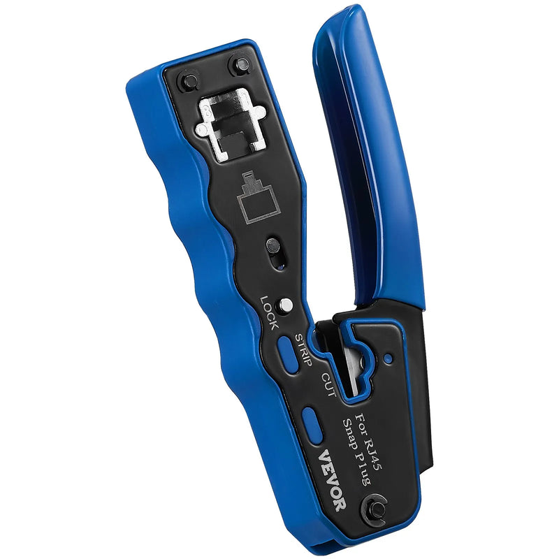 VEVOR RJ45 presformas komplekts, Cat5e/Cat6/Cat6a, 8 kontaktu spraudņiem, ar 20 caurejošiem savienotājiem un aizsargiem, vadu noņēmēju un tīkla testeri
