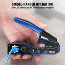 VEVOR RJ45 presformas komplekts, Cat5e/Cat6/Cat6a, 8 kontaktu spraudņiem, ar 20 caurejošiem savienotājiem un aizsargiem, vadu noņēmēju un tīkla testeri