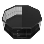 VEVOR Salokāms metāla voljers suņiem ar 8 paneļiem, augstums 61 cm, ar augšējo pārsegu un apakšējo paklāju, paredzēts maziem un vidējiem mājdzīvniekiem lietošanai telpās un ārā – kempingam, pagalmam