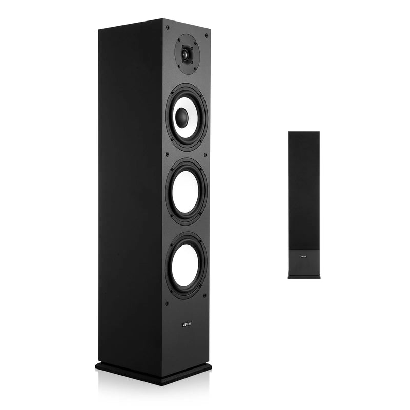 VEVOR 2-ceļu grīdas skaļrunis ar 25,4 mm tviteri, 165,1 mm zemo frekvenču skaļruni, 200 W maksimumjaudu un MDF korpusu, 70–20 000 Hz, viens gabals