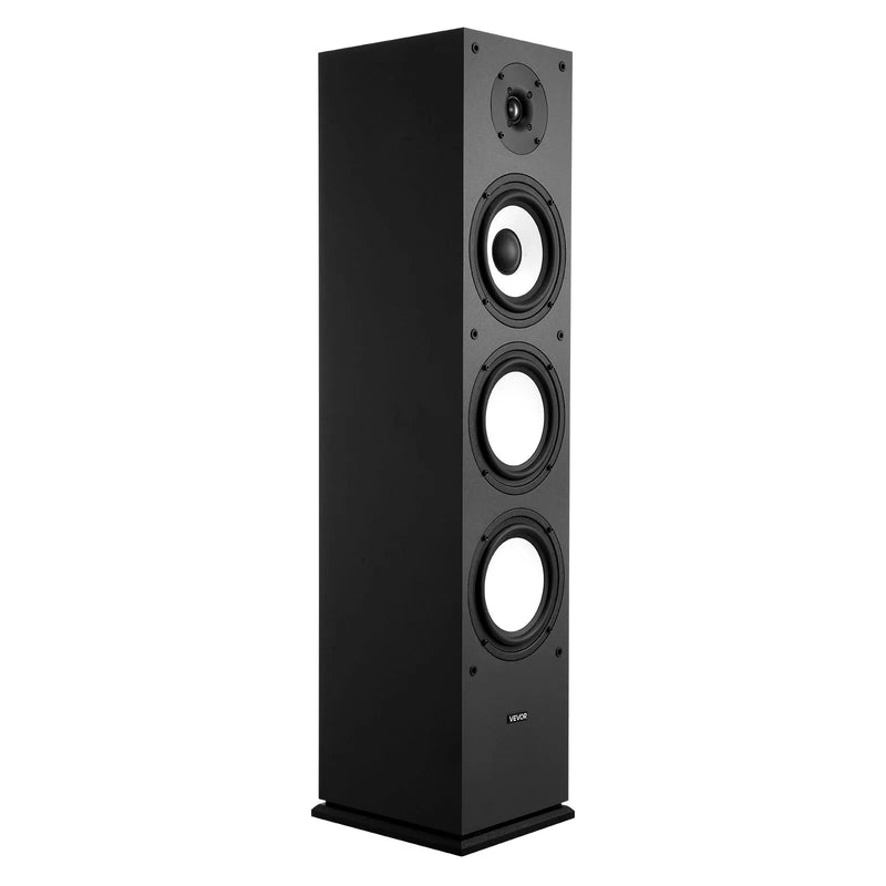 VEVOR 2-ceļu grīdas skaļrunis ar 25,4 mm tviteri, 165,1 mm zemo frekvenču skaļruni, 200 W maksimumjaudu un MDF korpusu, 70–20 000 Hz, viens gabals