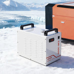 VEVOR industriālais ūdens dzesētājs CW-3000, industriāla ūdens dzesēšanas sistēma ar 9 l tvertnes ietilpību, maksimālais plūsmas ātrums 10 l/min, dzesēšanas iekārta ar augstas veiktspējas ventilatoru, paredzēta 65 W lāzera gravēšanas un griešanas iekārtām