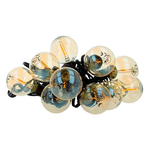 koos päikesepaneeliga 5.5m LED string valgustus 10 GOLD FILAMENT pirniga, iga 0.5W(240Lm) E12 G40, kõrge efektiivsusega päikesepaneeliga 5.5V 0.5W 120mA, 3.7V 18650 Li 2200mAh, DC3V, IP44