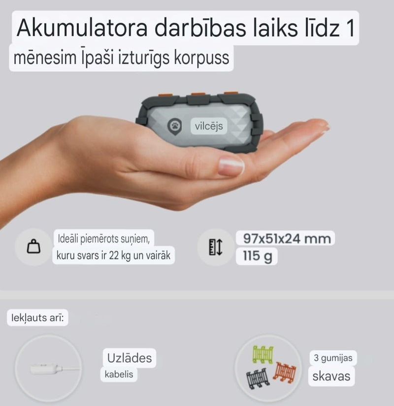 Piegāde 10 dienu laikā_Tractive XL Adventure Edition — ar stiklšķiedru pastiprināts GPS un veselības suņu izsekotājs — Pelēks, nepieciešama abonēšana