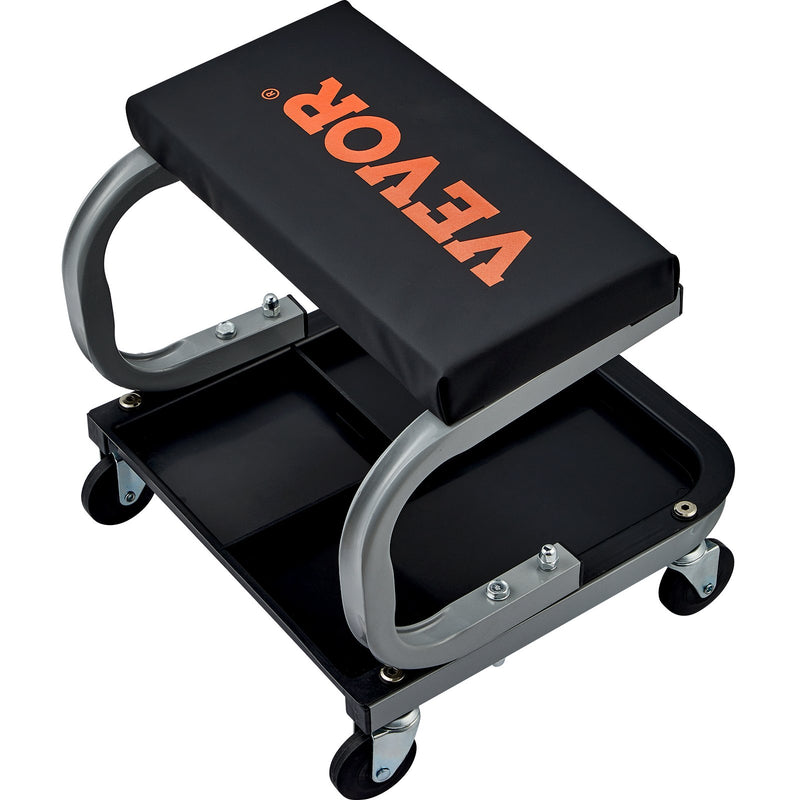 VEVOR mehāniķa krēsls ar rīku paplāti, kravnesība 113 kg, paredzēts darbam zem automobiļa un garāžas darbiem