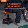 Подкатной пневматический стул механика VEVOR с регулировкой высоты и лотком для инструментов