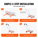Wheeled Snow Shovel, 76.2 cm metal driveway snow shovel, heavy-duty shovel pusher with wide blade and U-shaped aluminium alloy handle