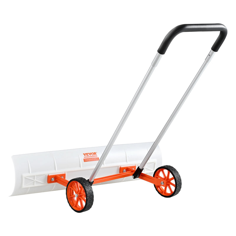Лопата для снега VEVOR с колесами, 94 см, для подъездной дороги, ABS лопата-толкач для уборки снега, сверхмощная лопата-толкач с широким лезвием и U-образной ручкой из алюминиевого сплава