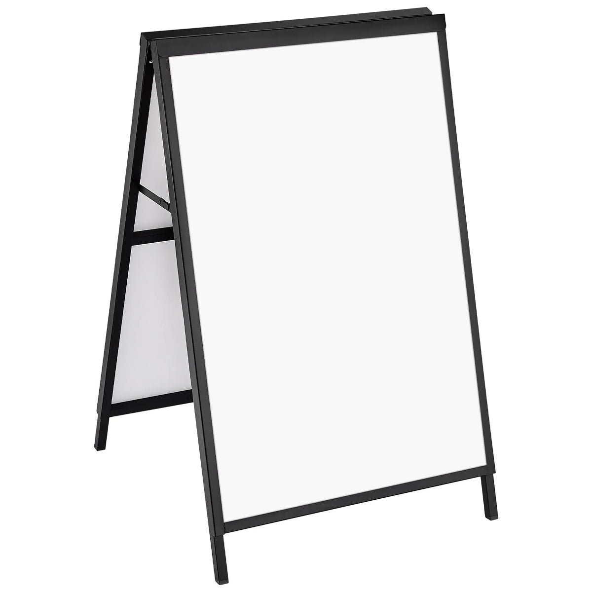 VEVOR A-tipa ietves reklāmas statīvs 61 × 91 cm, izturīgs divpusējs salokāms “sandwich” tipa plakātu turētājs ar iestumjamu rāmi, tērauda āra reklāmas statīvs uzņēmumu ielu reklāmai (tikai rāmis)