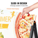 VEVOR A-tipa ietves reklāmas statīvs 61 × 91 cm, izturīgs divpusējs salokāms “sandwich” tipa plakātu turētājs ar iestumjamu rāmi, tērauda āra reklāmas statīvs uzņēmumu ielu reklāmai (tikai rāmis)