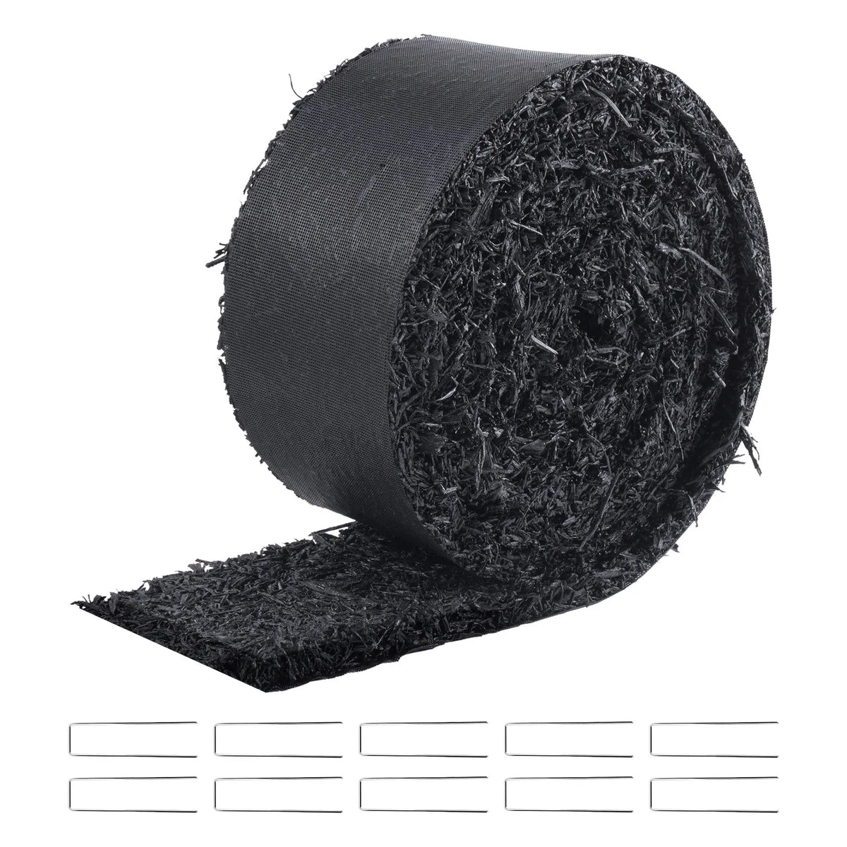 VEVOR gumijas mulča ainavu labiekārtošanai, pārstrādātas gumijas mulčas paklājs 3048 x 114 mm, pastāvīgs gumijas celiņš, dabīga izskata melna mulčas dārza apmale augiem, dārzeņiem un ziedu dārza barjerai