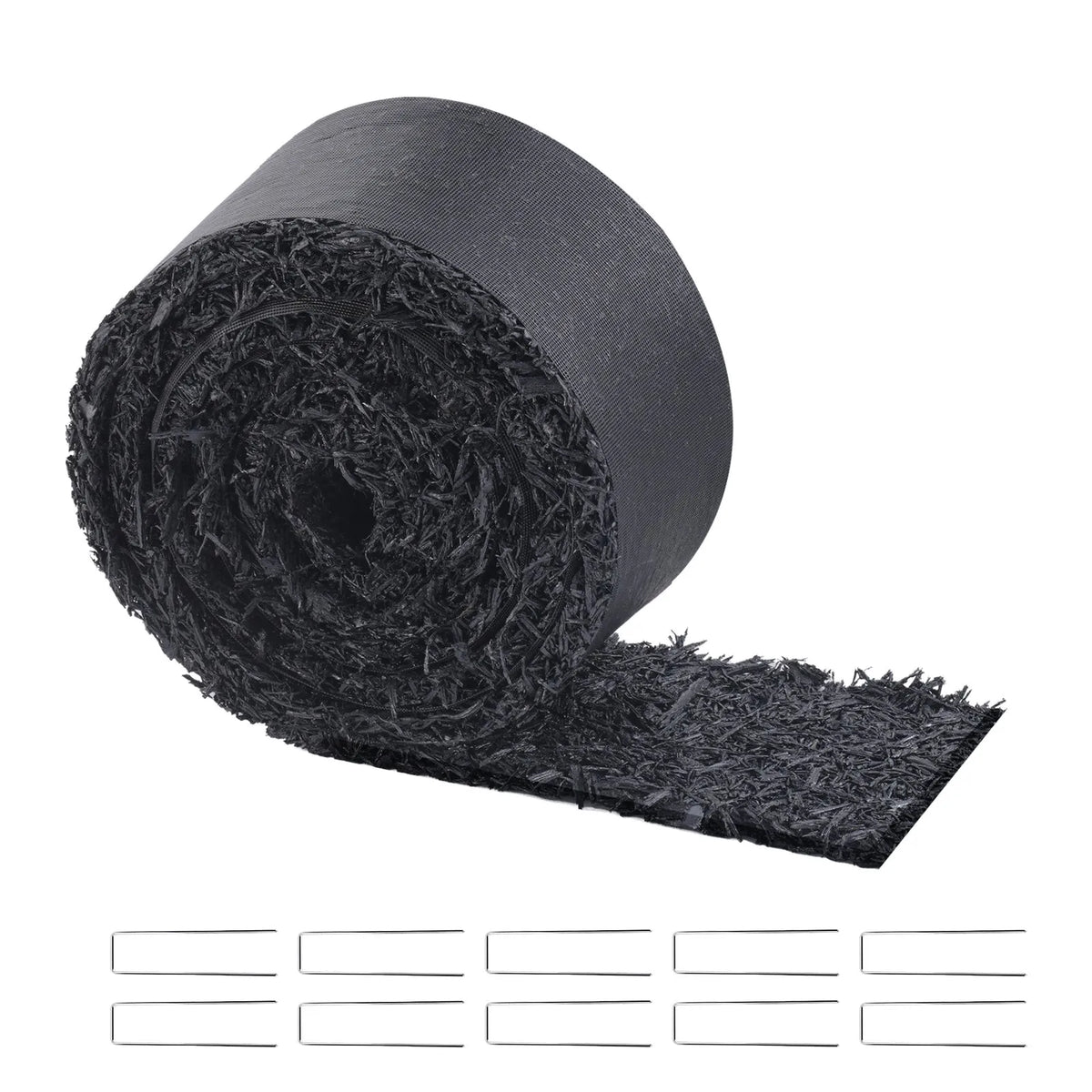 VEVOR gumijas mulča ainavu labiekārtošanai, pārstrādātas gumijas mulčas paklājs 3048 x 114 mm, pastāvīgs gumijas celiņš, dabīga izskata melna mulčas dārza apmale augiem, dārzeņiem un ziedu dārza barjerai