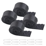VEVOR gumijas mulča ainavu labiekārtošanai, 4 ruļļi pārstrādātas gumijas mulčas paklāja 3048 x 114 mm, pastāvīgs gumijas celiņš, dabīga izskata melna mulčas dārza apmale augiem, dārzeņiem un ziedu dārza barjerai