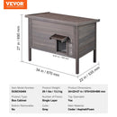 VEVOR āra koka kaķu māja ar jumtu un PVC durvju aizkariem