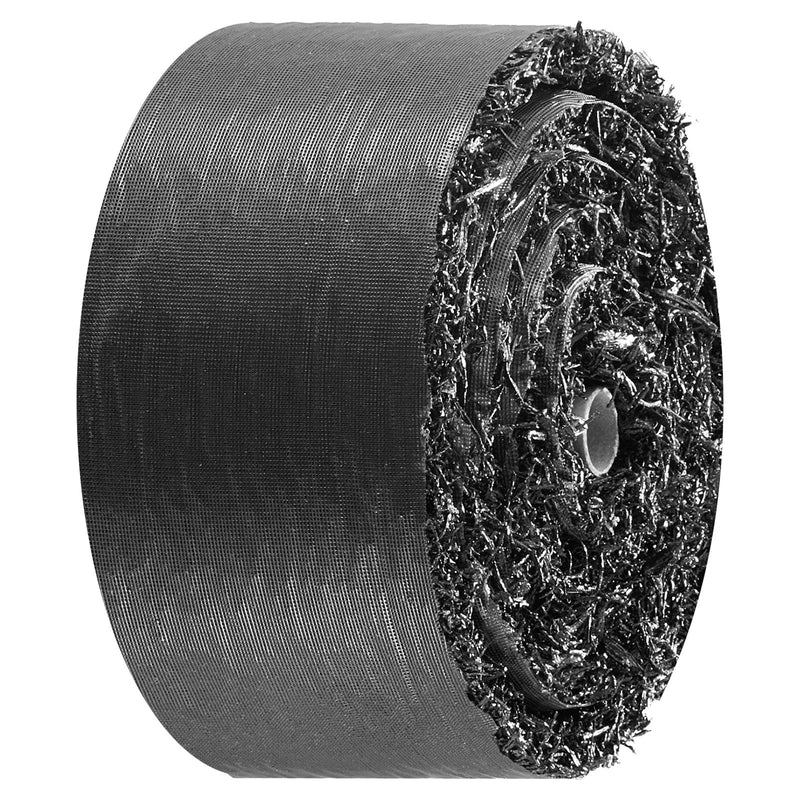 VEVOR gumijas mulčas paklāja rullis, 4 ruļļi 305 x 11,5 cm, pārstrādātas gumijas pastāvīga mulčas apmale ar mietiņiem, dabīga izskata puķu dobes barjera, 12,7 mm bieza, griežama dārza apmale ainavu veidošanai