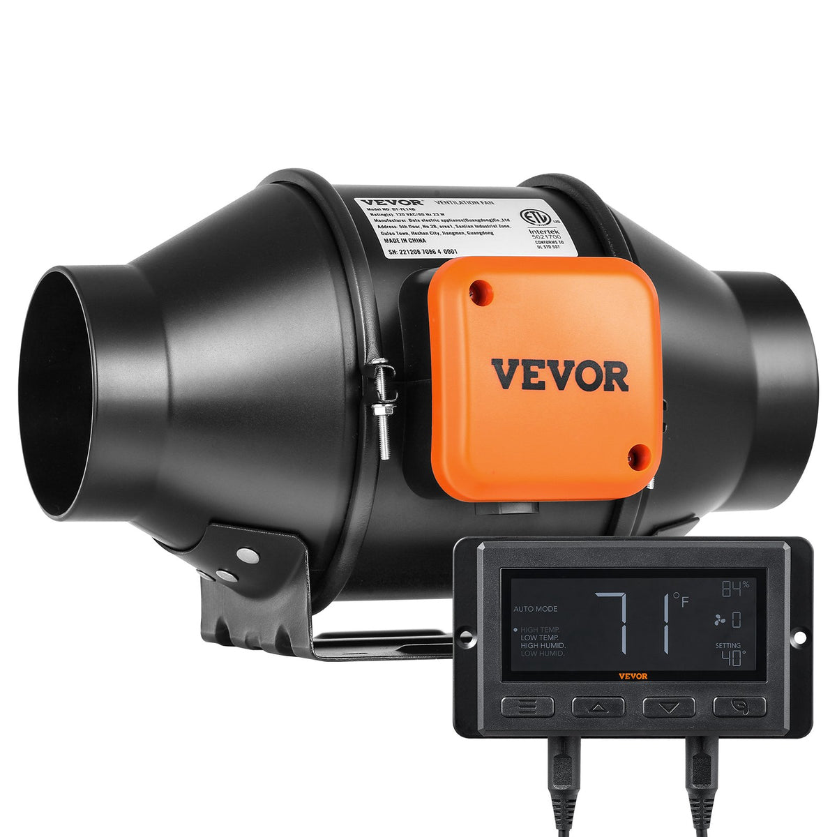 VEVOR 102 mm kanāla ventilators HVAC izplūdes ventilatora komplektu ar EC ātruma regulēšanu_pilns apraksts zemāk