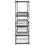 Regulējama 5 līmeņu metāla uzglabāšanas plauktu sistēma, melna, 900 kg, 152 × 61 × 198 cm