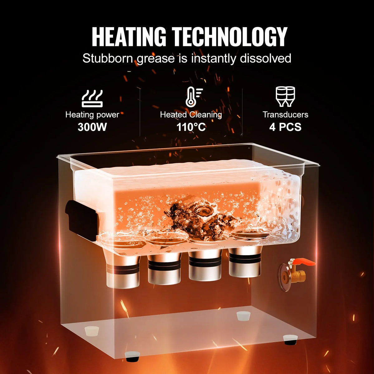 VEVOR 10 l ultraskaņas tīrītājs ar sildītāju, taimeri un grozu, profesionāls digitāls kavitācijas tīrītājs, 240 W, laboratorijas instrumentiem, metāla detaļām, karburatoriem, misiņam, automobiļu un dzinēju detaļām