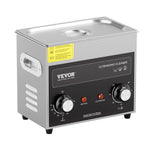 VEVOR 3 l ultraskaņas tīrītājs ar sildītāju, taimeri un grozu, profesionāla digitāla soniskās kavitācijas iekārta ar 120 W tīrīšanas jaudu pulksteņu mehānismiem, brillēm, monētām, metāla detaļām un instrumentiem.