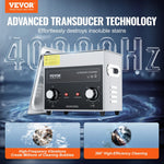 VEVOR 3 l ultraskaņas tīrītājs ar sildītāju, taimeri un grozu, profesionāla digitāla soniskās kavitācijas iekārta ar 120 W tīrīšanas jaudu pulksteņu mehānismiem, brillēm, monētām, metāla detaļām un instrumentiem.