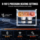 VEVOR 3 l ultraskaņas tīrītājs ar sildītāju, taimeri un grozu, profesionāla digitāla soniskās kavitācijas iekārta ar 120 W tīrīšanas jaudu pulksteņu mehānismiem, brillēm, monētām, metāla detaļām un instrumentiem.