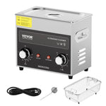 VEVOR 3 l ultraskaņas tīrītājs ar sildītāju, taimeri un grozu, profesionāla digitāla soniskās kavitācijas iekārta ar 120 W tīrīšanas jaudu pulksteņu mehānismiem, brillēm, monētām, metāla detaļām un instrumentiem.
