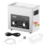 VEVOR ultraskaņas tīrītājs 6 l ar sildītāju, taimeri un grozu, profesionāls digitāls kavitācijas tīrītājs, 180 W, pulksteņu instrumentiem, brillēm, monētām, metāla detaļām un instrumentiem