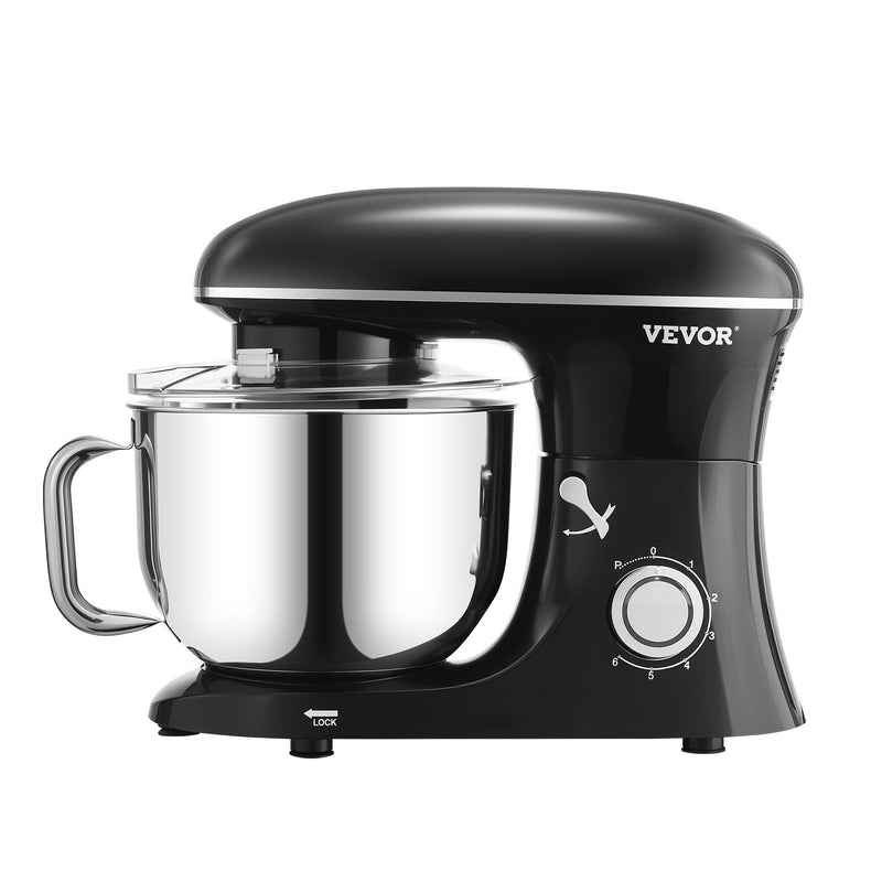 VEVOR 6L elektriskais virtuves mikseris, 1400W, 6+P ātrumi, mīklas maisītājs un putotājs
