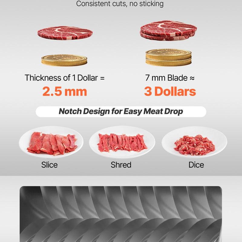 VEVOR gaļas griešanas mašīnas asmens 7 mm nerūsējošā tērauda SJY-DQ90 gaļas slīpētājam
