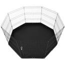 VEVOR salokāms metāla dzīvnieku aploks ar 8 paneļiem (76 cm augstums × 61 cm platums) un durvīm, piemērots lietošanai telpās un ārā, ar 600D Oksfordas auduma pamatni, paredzēts suņiem, kaķiem un citiem maziem dzīvniekiem