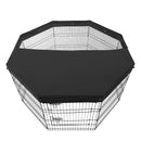 VEVOR salokāms metāla dzīvnieku aploks ar 8 paneļiem (76 cm augstums × 61 cm platums) un durvīm, piemērots lietošanai telpās un ārā, ar 600D Oksfordas auduma augšējo pārsegu, paredzēts suņiem, kaķiem un citiem maziem dzīvniekiem