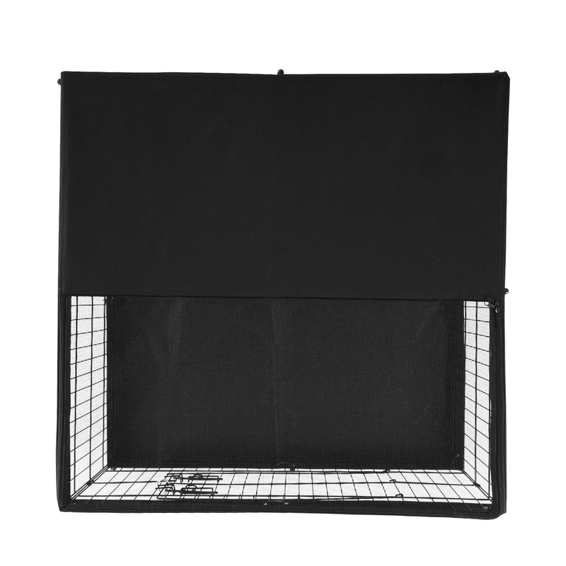 VEVOR salokāms metāla suņu iežogojums ar 4 paneļiem, apakšējo paklāju un pārsegu, 91 × 91 × 61 cm