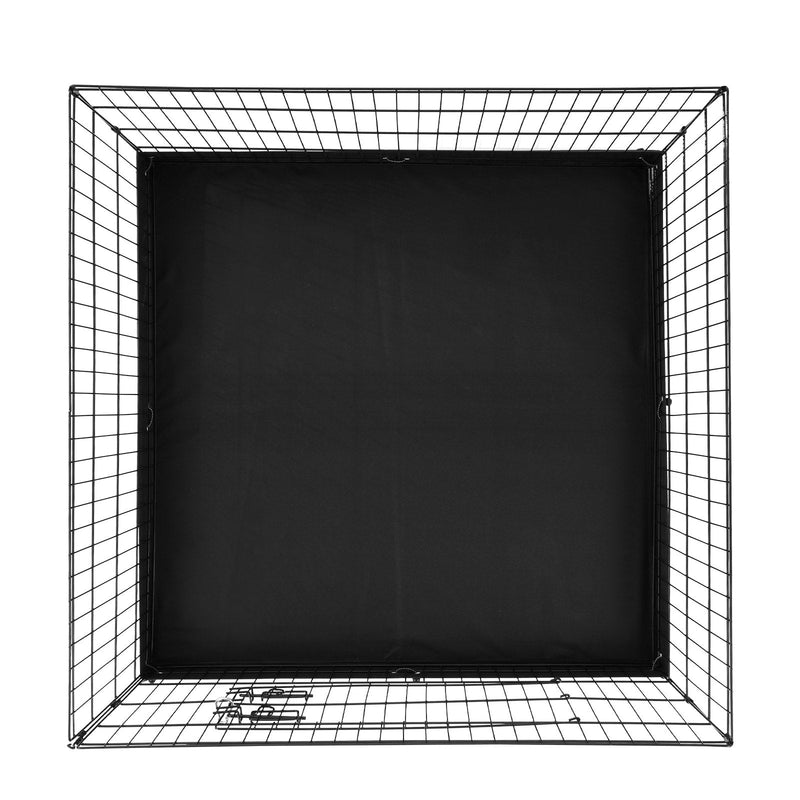 VEVOR salokāms metāla dzīvnieku aploks ar 4 paneļiem (61 × 91 cm) un durvīm, piemērots lietošanai telpās un ārā, ar 600D Oksfordas auduma pamatni, paredzēts suņiem, kaķiem un citiem maziem dzīvniekiem