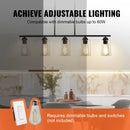 Lineārā lustra, 5 lampas, 60 W, regulējams augstums, stikla plafoni, metāls, E27