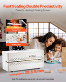 VEVOR nepārtrauktās aizzīmogošanas iekārta, automātiska lentes tipa siltuma blīvēšanas mašīna ar digitālu temperatūras kontroli un automātisku izslēgšanos, 8–12 mm blīvējuma platums, plastmasas maisiņiem 0,06–0,2 mm biezumā