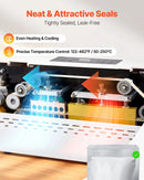 VEVOR nepārtrauktās aizzīmogošanas iekārta, automātiska lentes tipa siltuma blīvēšanas mašīna ar digitālu temperatūras kontroli un automātisku izslēgšanos, 8–12 mm blīvējuma platums, plastmasas maisiņiem 0,06–0,2 mm biezumā