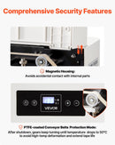 VEVOR nepārtrauktās aizzīmogošanas iekārta, automātiska lentes tipa siltuma blīvēšanas mašīna ar digitālu temperatūras kontroli un automātisku izslēgšanos, 8–12 mm blīvējuma platums, plastmasas maisiņiem 0,06–0,2 mm biezumā