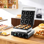 VEVOR elektriskā virtuļu cepšanas iekārta, 2000 W, komerciāla, ar nelīpošu virsmu, 9 virtuļiem, dubultā sildīšana, 50-300°C, piemērota restorāniem un mājas lietošanai