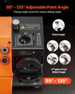 VEVOR urbju asināmais MR-13B, 3–15 mm urbju asināšanas iekārta ar regulējamu atbrīvojuma leņķi un 95°–135° smailes leņķi, 4600 apgr./min augstas veiktspējas pārasinātājs ar 13 patronām, CBN un SDC slīpripām