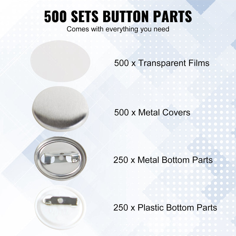 VEVOR 1" (25mm) Žetonu Sagataves Komplekti – 500 Gabali