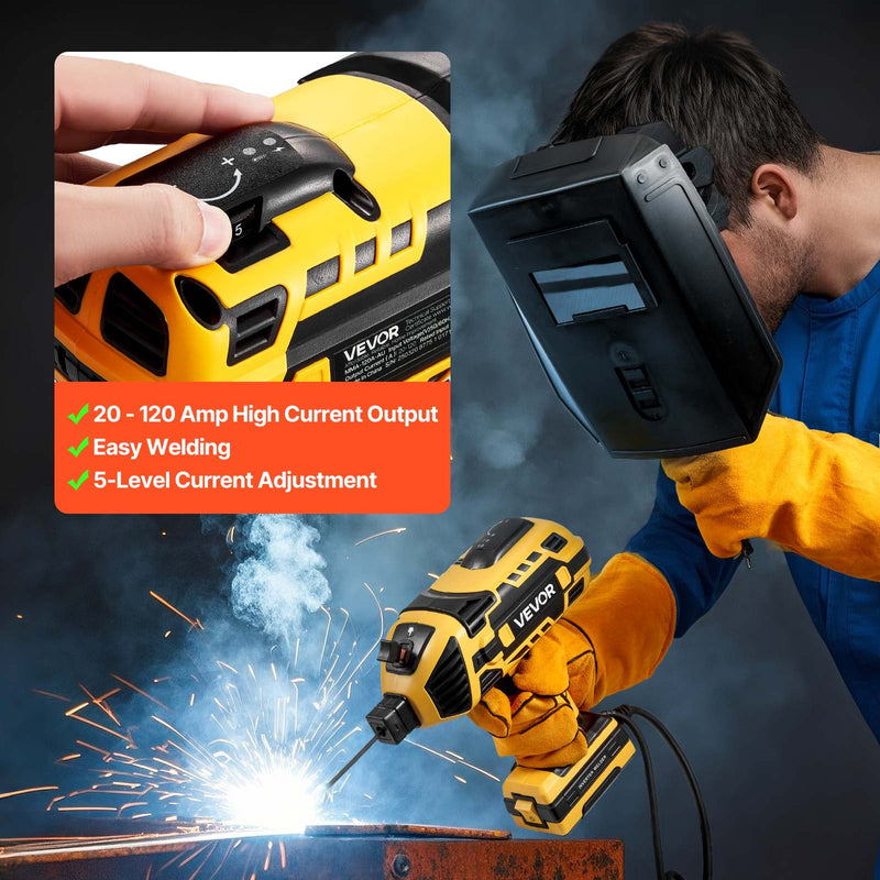 VEVOR portable handheld welder 20-120 A with 5 level current control
